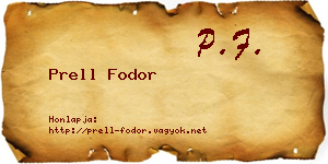 Prell Fodor névjegykártya